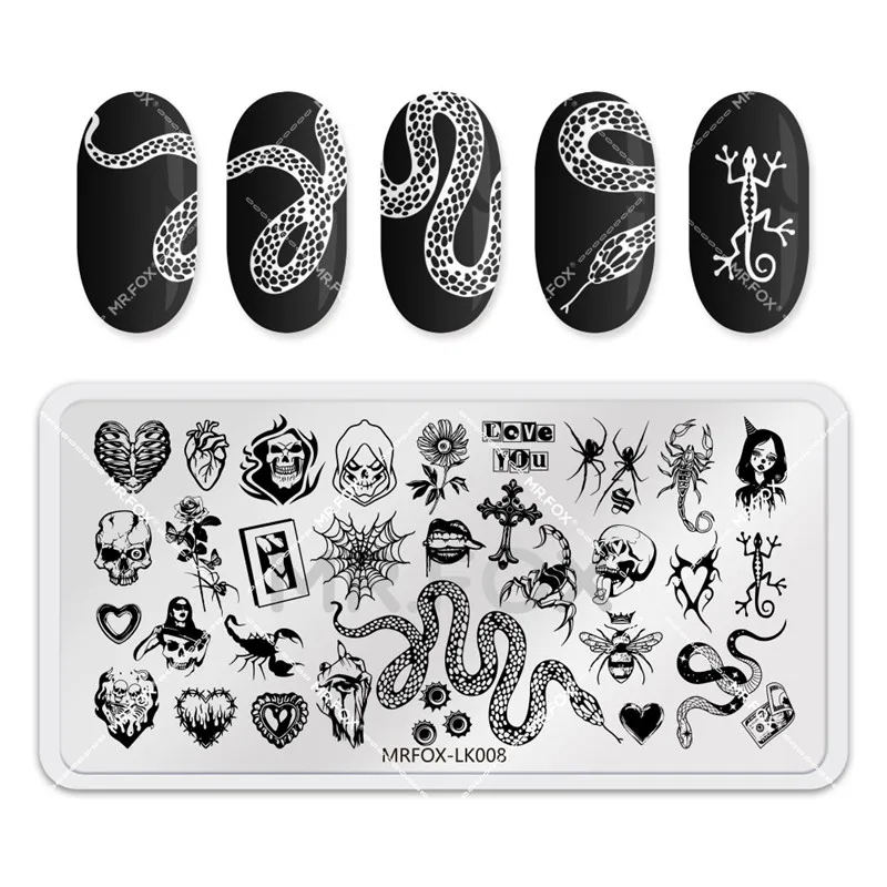 Christmas Nail Stamping Plates Rectangle Template Stencils Nail Art Stamp Image Plate Manicure Stainless Steel Nail Print Tools 5