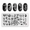 Christmas Nail Stamping Plates Rectangle Template Stencils Nail Art Stamp Image Plate Manicure Stainless Steel Nail Print Tools 5