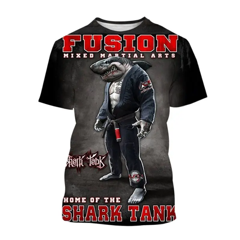 

Summer T Shirt For Men Brazil Jujitsu Enthusiast Wrestle Clothing 3D Animal Graphic Oversized Tee Casual O-neck Short Sleeve Top
