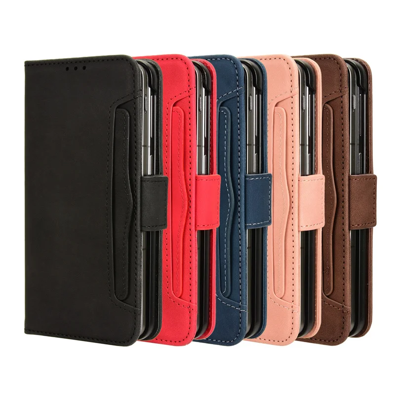 Leather Flip Wallet Case with Multi-Card Slots