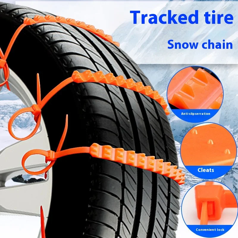 10/20Pcs Universal Emergency Traction Snow Tire Chains Anti-Skid Nylon Cable Tie for Security Winter Driving Car Truck and SUV