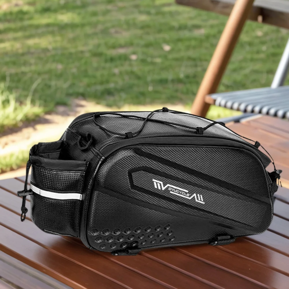 תיק אחורי לאופניים, תיק טראנק לאופניים עמיד למים, תיק מטען לאופניים רב תכליתי עם קליפה קשה וקיבולת גדולה, אביזרים לרכיבה באופניים