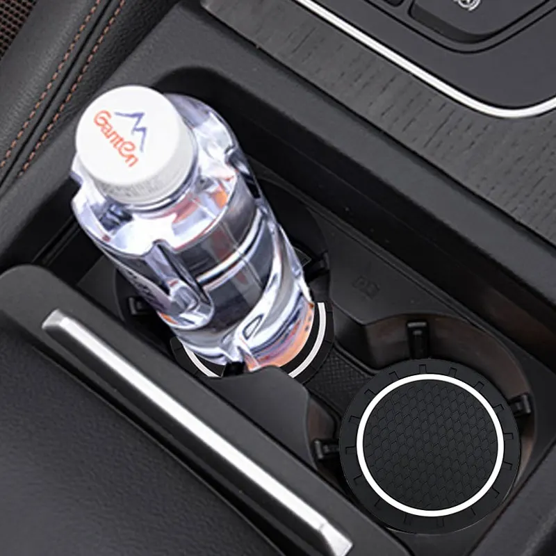 2PCS/LOT 7.2CM Universal PVC non-slip mat car coaster water cup slot car decoration interior accessories stickers auto styling