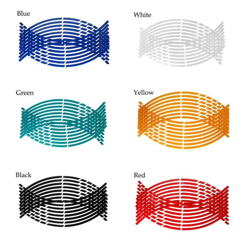 17 18 Reflective Motorcycle Car Wheel Tire Stickers Reflective Rim Tape Strips for Motorcycle Car Decals for Yamaha Kawasaki