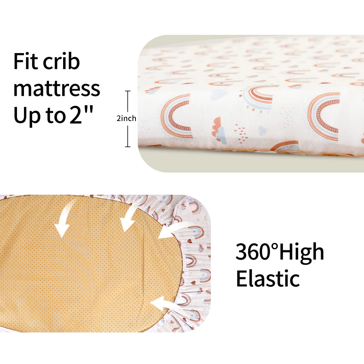 Kangobaby # La mia vita morbida # Nuovo design 100% poliestere fibra simile al cotone lenzuolo per culla neonato lenzuolo dimensioni 66x41 cm - immagine 5