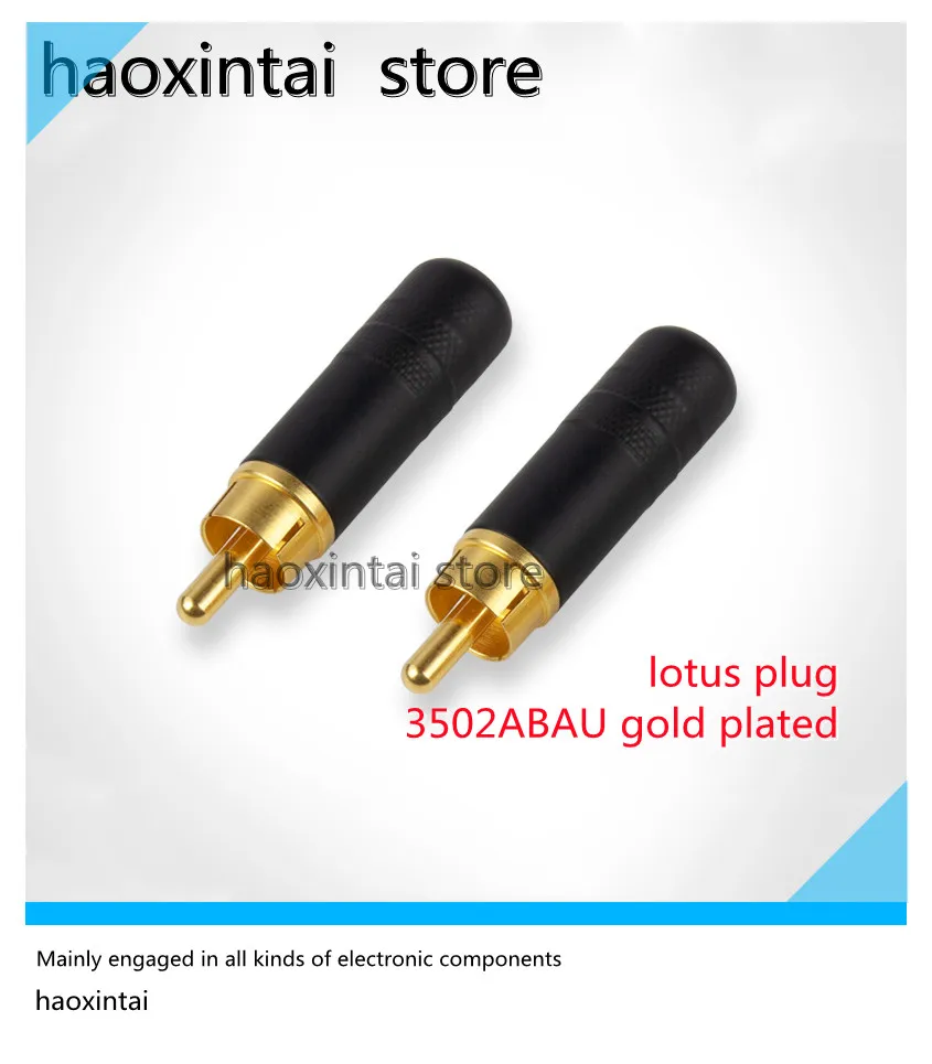 

1 шт. Черная оболочка позолоченная вилка RCA lotus Новинка американский оригинальный Switchcraft 3502ABAU