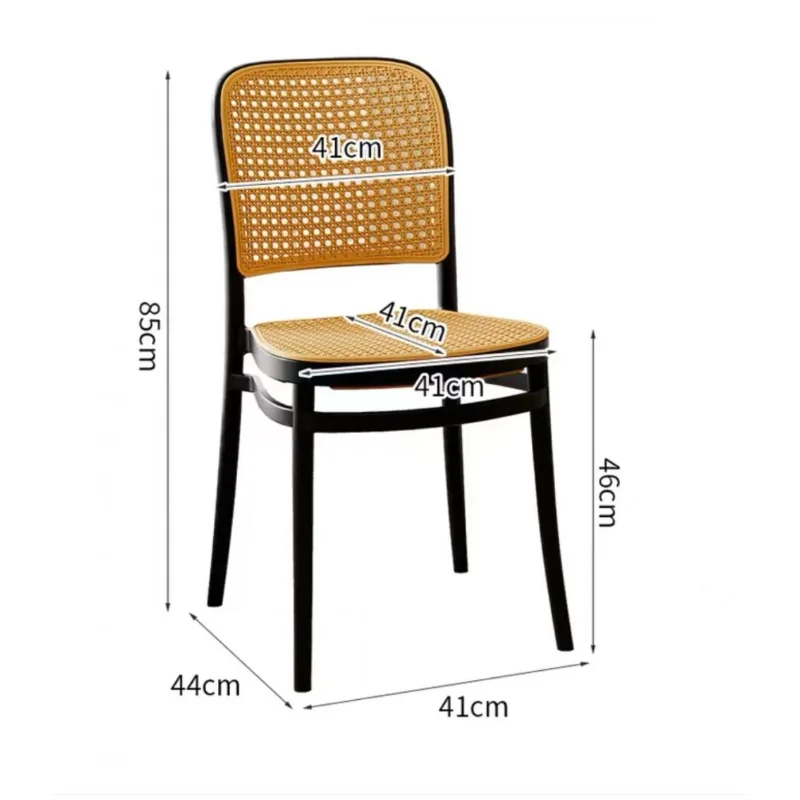 Simple Classic Design Outdoor Restaurant Cafe Bistro Chair Plastic Rattan Dining Room Chairs Cane-woven Plastic Chairs Stackable