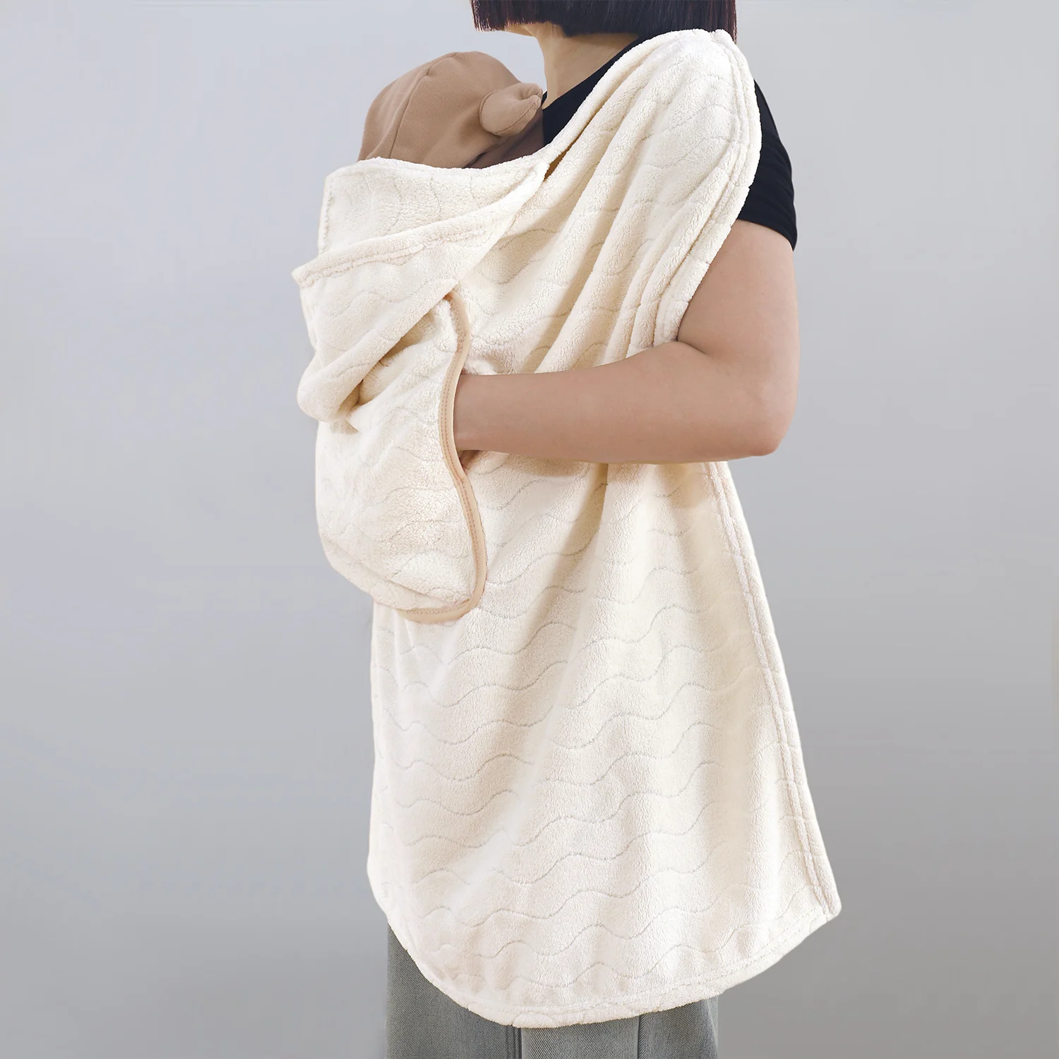 1pc soft baby blanket with water ripples,coral fleece cover up blanket,baby outing wrap blanket.Perfect gift for baby. 3