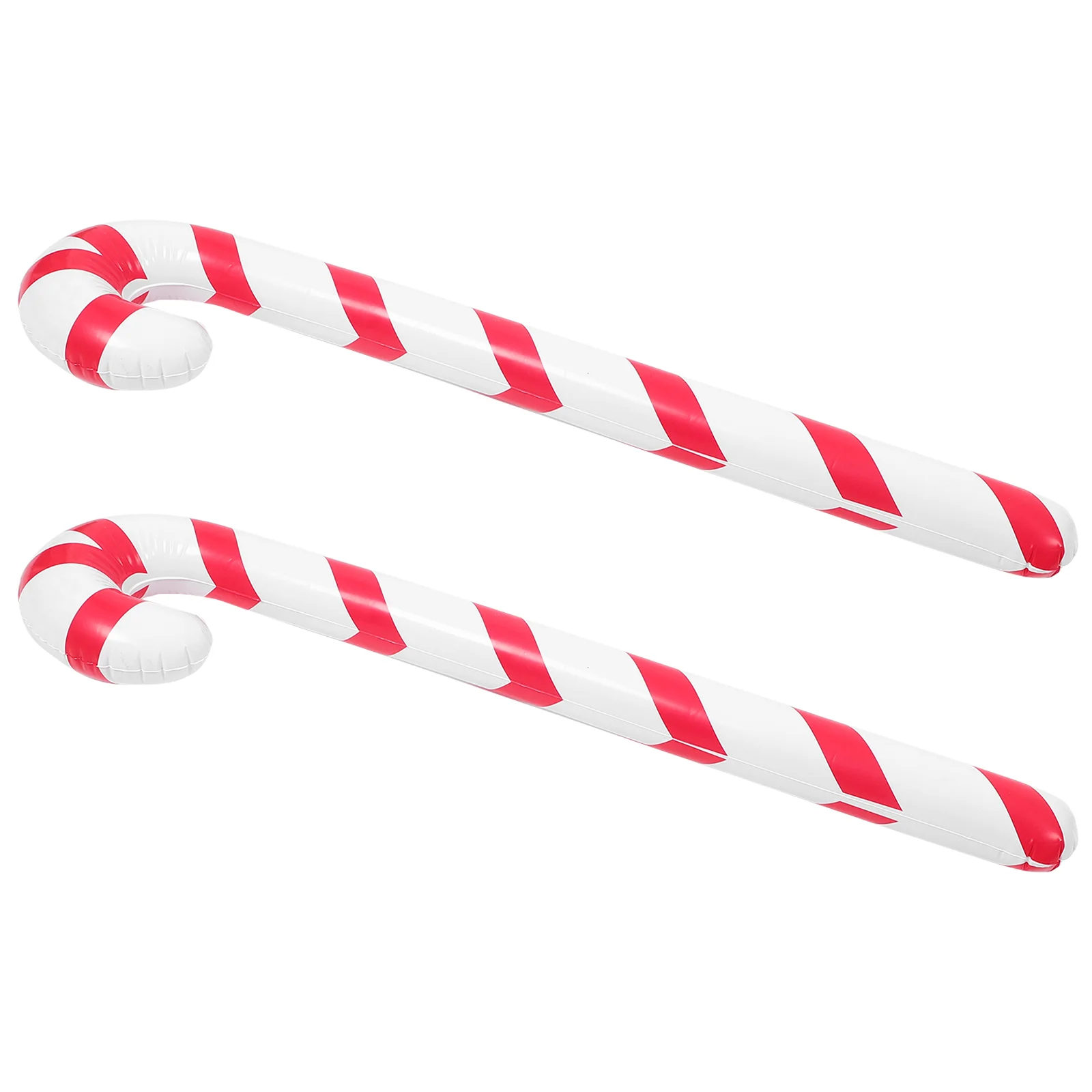 

6/2pcs Christmas Inflatable Crutches Creative Cane Balloon Outdoor Toys For Babiess for Xmas Birthday Party Supplies (Red+White)