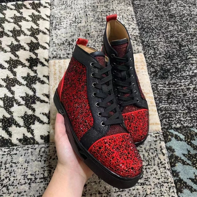 Christian Louboutin Red Bottoms Mens Sneakers  Mens Louis Vuitton Red  Bottom Shoes - Leather Casual Shoes - Aliexpress