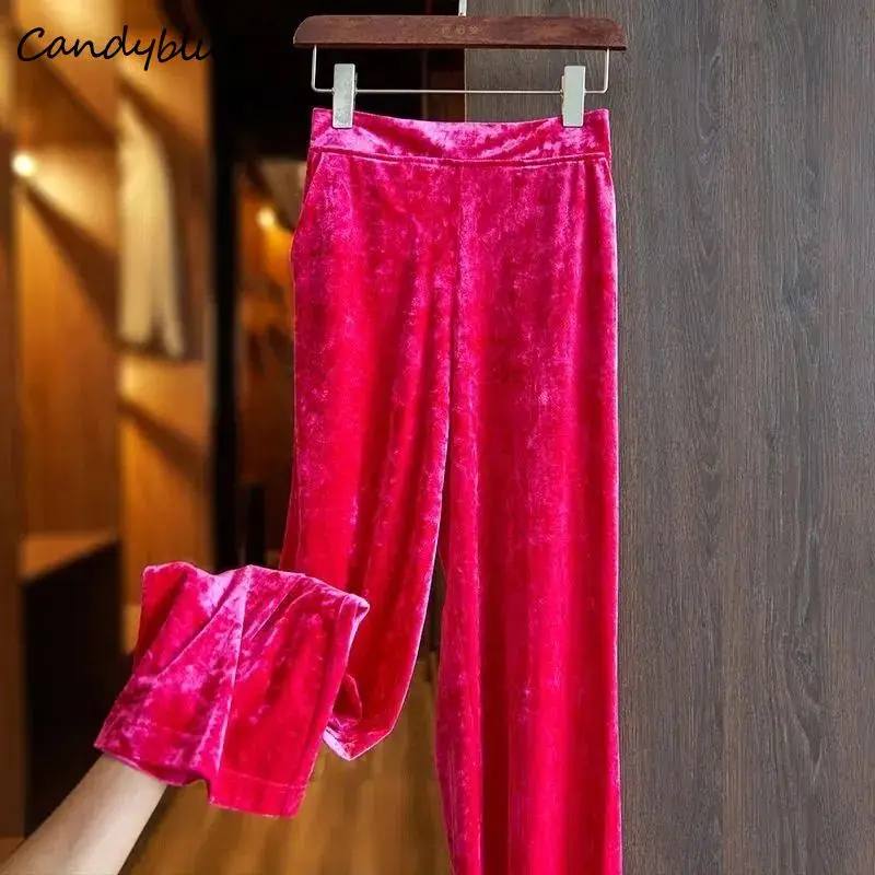

Wide-Leg Pants for Women 2023 Summer New Straight Leg Trousers High Waist Sagging Sense Loose Comfortable Casual Women's Pants