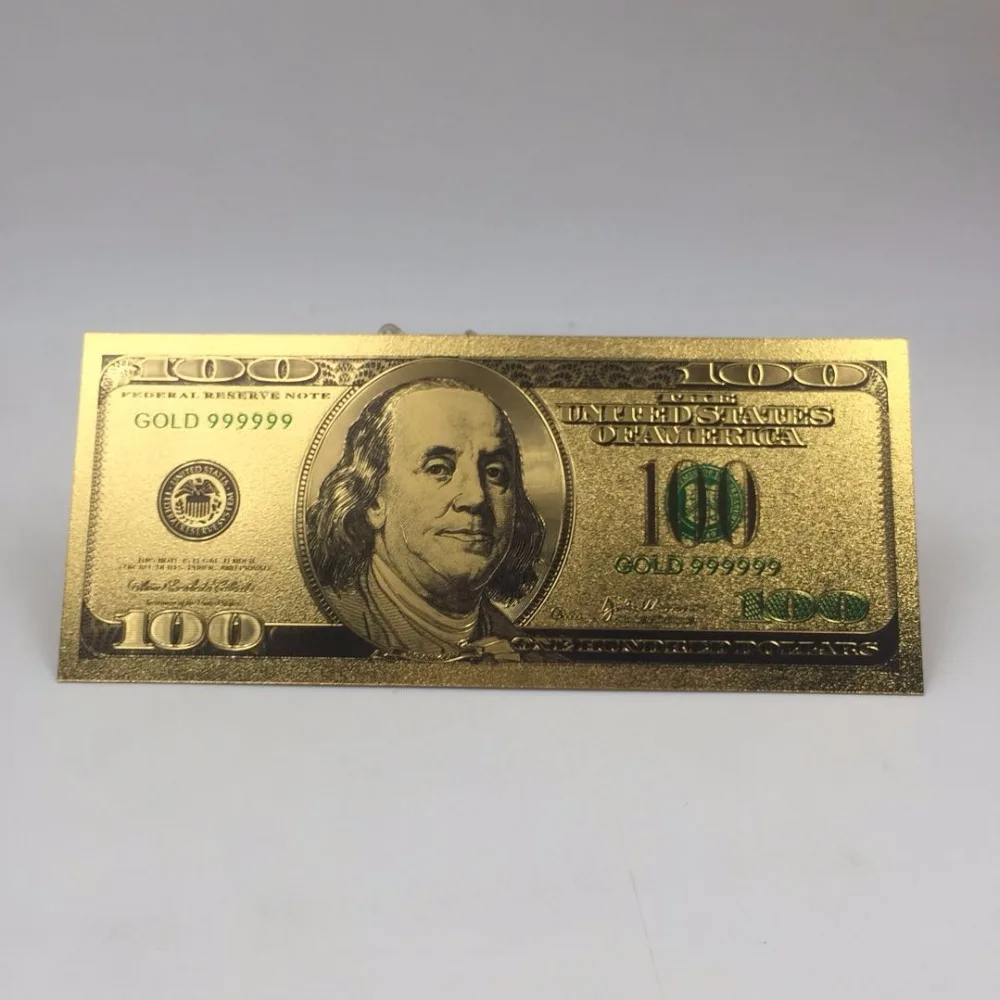 Gold 100 dollar Gold Black USD 100 banknote Colored Silver Color Banknote For souvenir collection