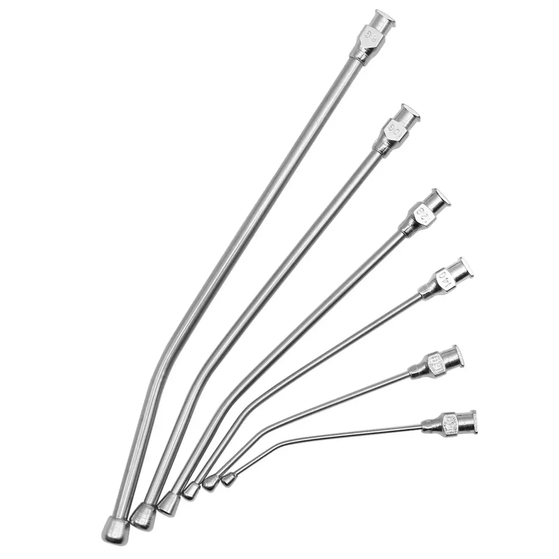 6 Pcs Pet Elbow Gavage Needle Feeding Kit Curved Gavage Tubes Bird Feeding Feed Needles Set Mice/Parrots/Birds/Poultry