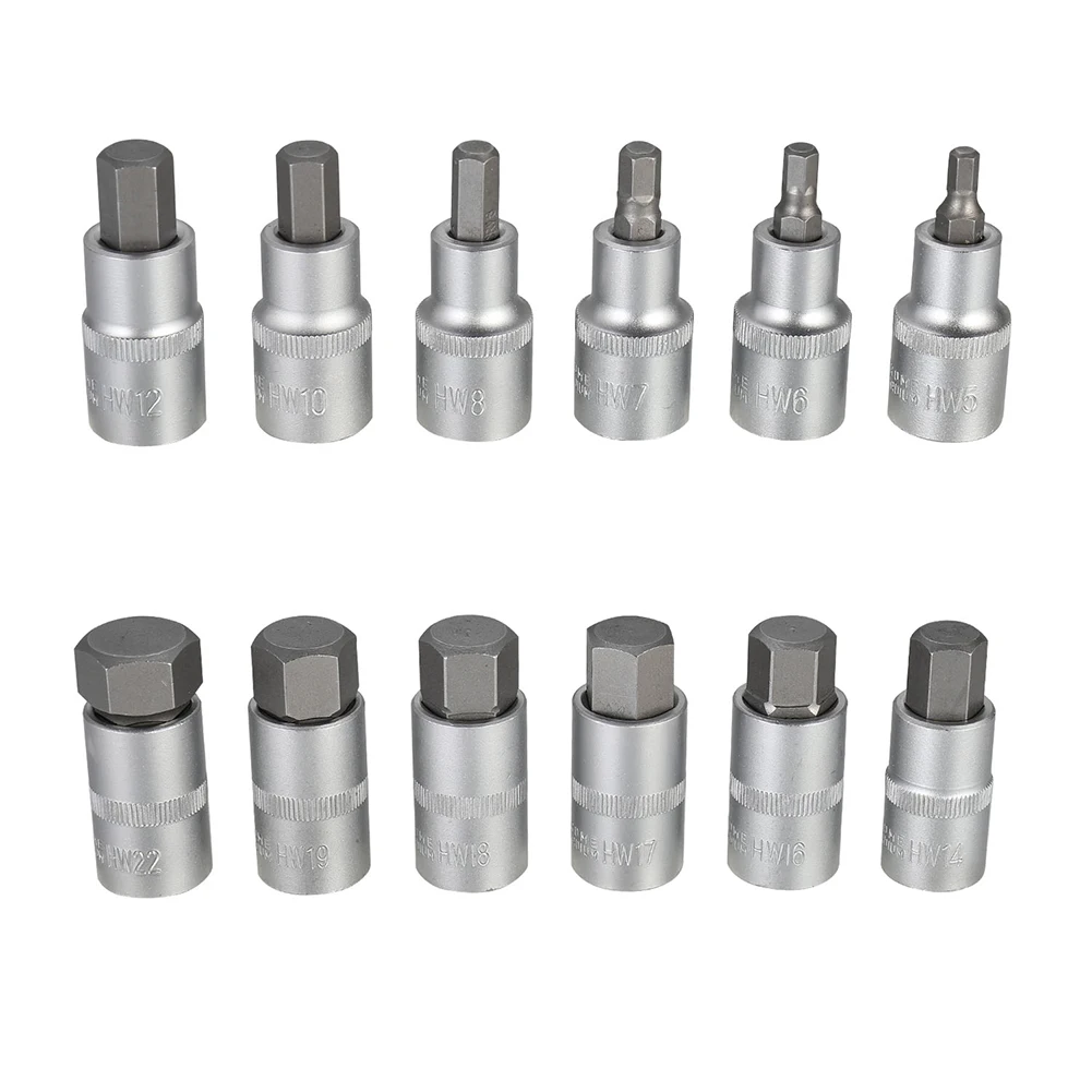 12 Pz 1/2 Pollici Chiave A Bussola Drive Impatto Hex Bit Socket Set H5-H22 Esagono Chiavi Socket Set Chiave Esagonale Socket Set Strumento