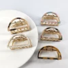 1Pcs 5cm Hair Claws Headwear Fashion Hair Accessories Mini half round shape Acetate Alloy Hairpins Gripper