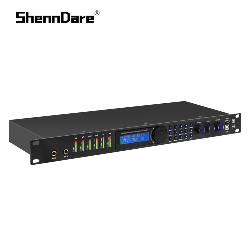 BX6 Professional Digital KTV Pre-effector Audio Echo Effect Processor DSP Audio Processor Anti Howling PC Software Bluetooth USB
