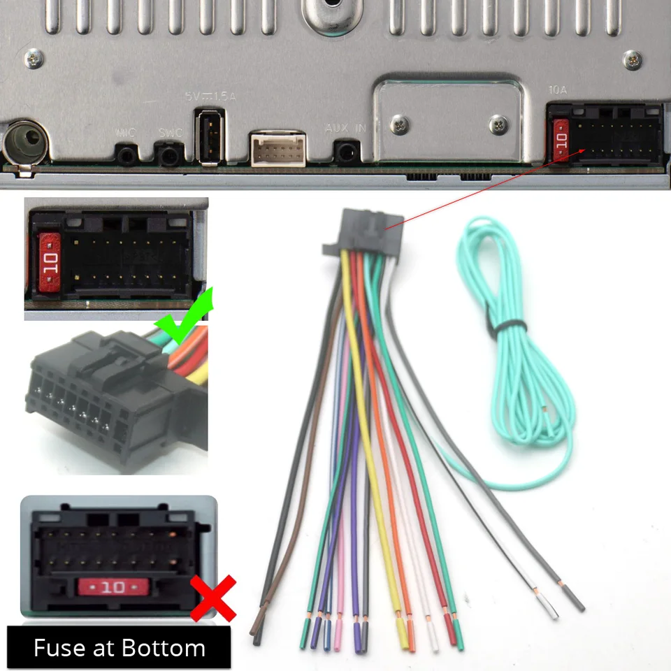 Faisceau Câble AV RCA 12 Broches Pour Autoradio Pioneer AVH241EX, DMH130BT, DMH240EX, DMH340EX... - Longueur 20 Cm