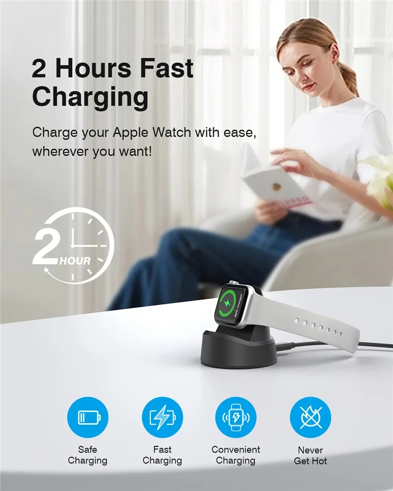 무선 충전기 마그네틱 워치 패드, 애플 워치 2, 3, 4, 5, 6, 7, 8 SE, 삼성 갤럭시 5 프로, 6, 5, 4/3 액티브 2/1, 휴대용 충전