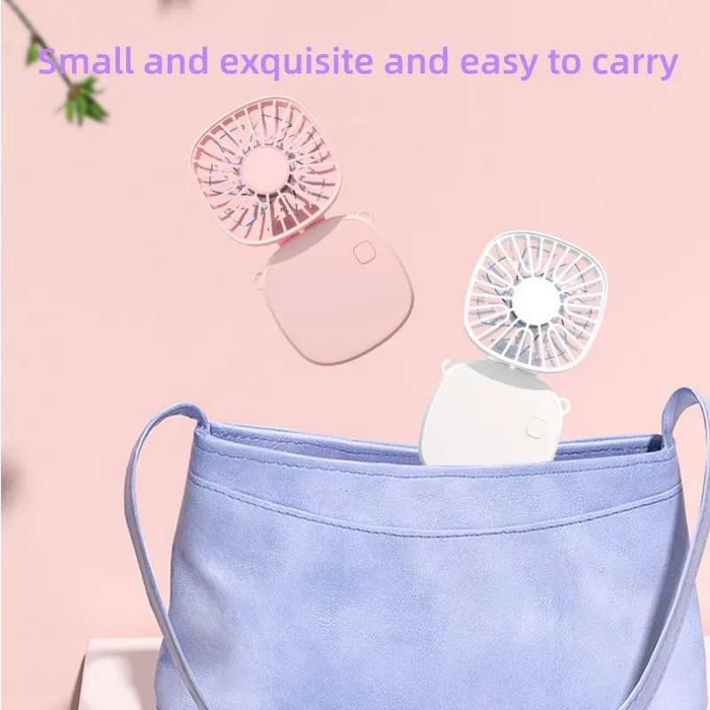 접이식 넥밴드 미니 선풍기, 3단 속도 조절, USB 충전, 여행, 야외, 일상용