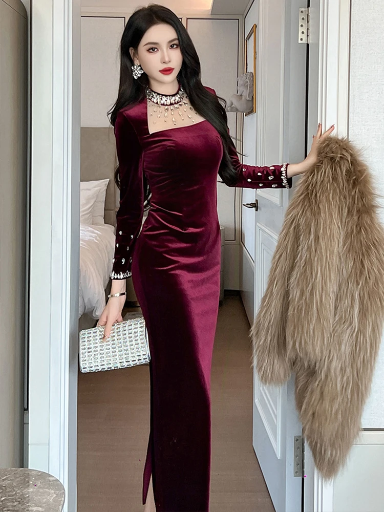 Host Banquet Evening Party Dress Women Luxury Elegant