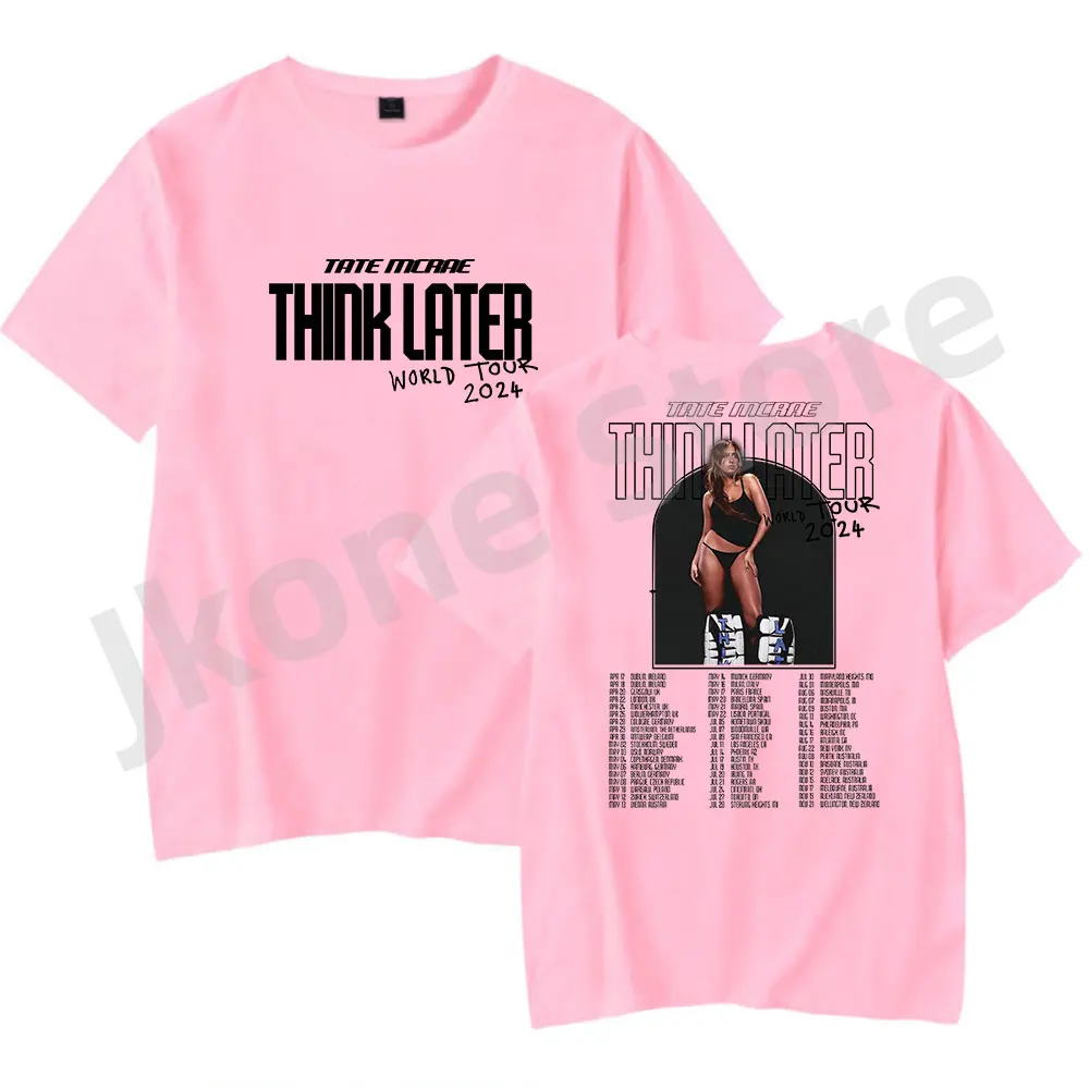 Tate McRae Tour T-shirts Think Later Album Merch Summer Women/Men Fashion Casual Short Sleeve Tee Streetwear Top