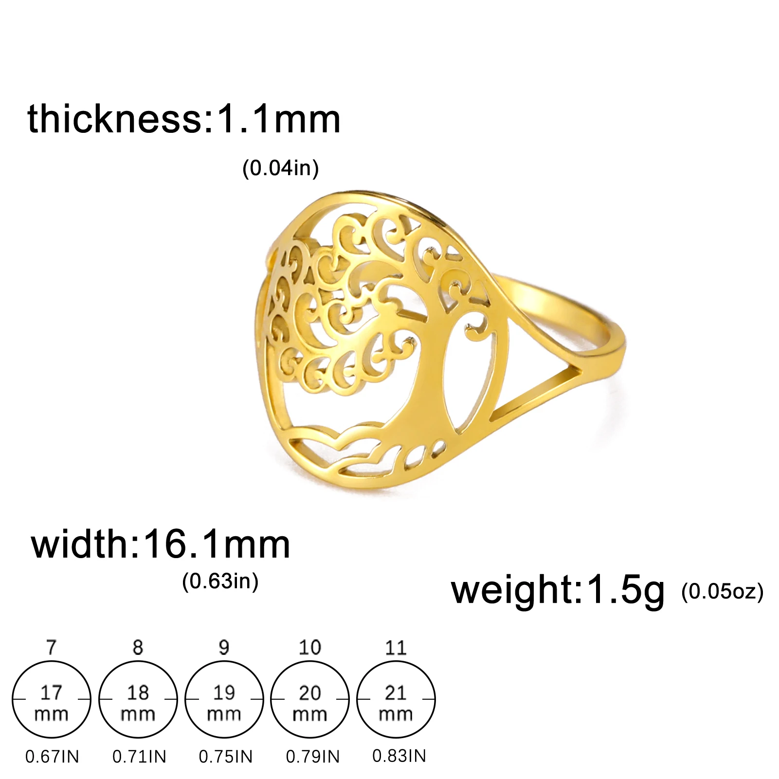 LIKGREAT Yggdrasil World Tree of Life Ringe Bandringe für