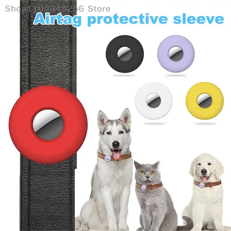 Airtag Dog Collar Holder Silicone Appl Air Tag Protective Cover Case Suitable For Cat And Pet Harness Ring Silica Gel