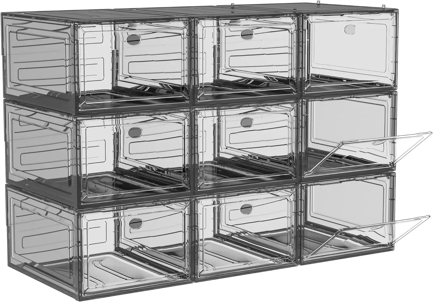 

9 Pack Shoe Organizer, Upgrade Harder Solid Plastic Shoe Storage, Shoe Boxes Clear Plastic Stackable, Sneaker Storage,