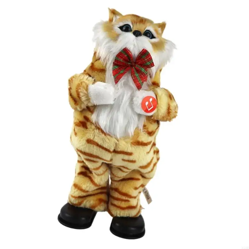 N1HB Musical Toy Kitten Figure Festive Christmas Decors New Year Plush