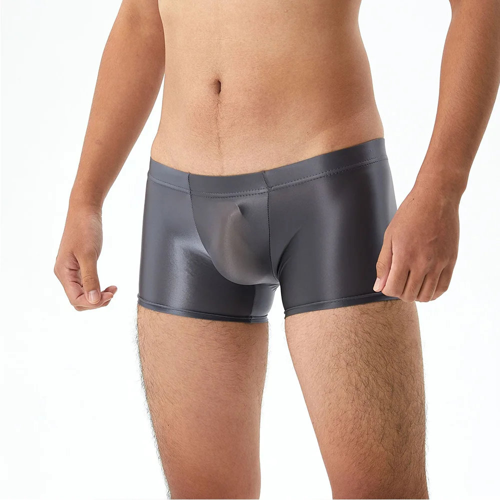 

Swimwear for Men Low Rise Glossy Briefs Underwear Male Swimming Trunks Solid Color Boxers Shorts Bottom Low Rise Underpants