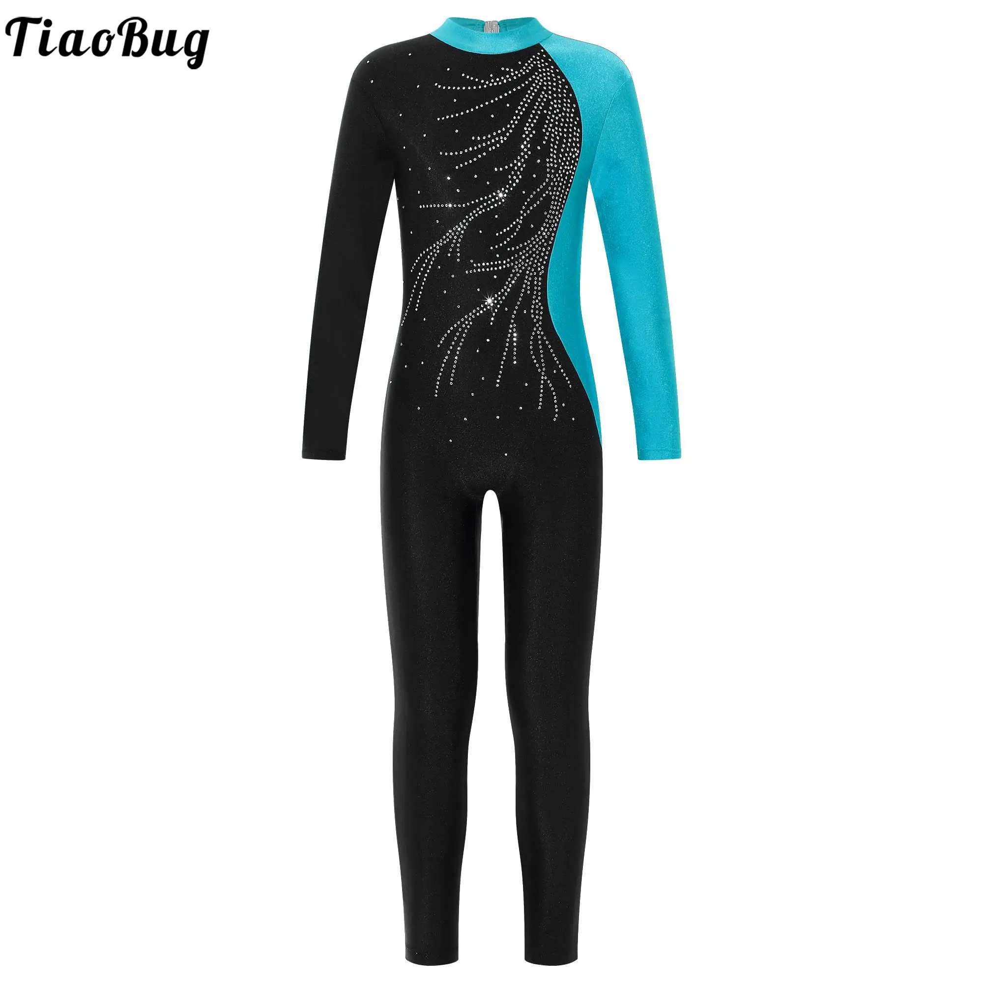 

Kids Girls Gymnastics Yoga Long Sleeve Dance Leotards One Piece Ballet Training Jumpsuit Bodysuit Rhinestone Hollow Back Romper
