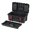 22-Inch Heavy-Duty Black Tool Box with Clear Lid Organizers Removable Utility Tray Carrying Handle 4