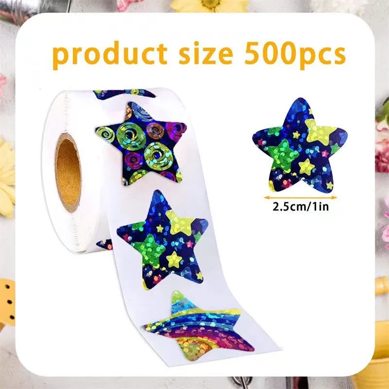 Blue Star Stickers Roll - Cartoon Starry Sky Rewards and Party Gift