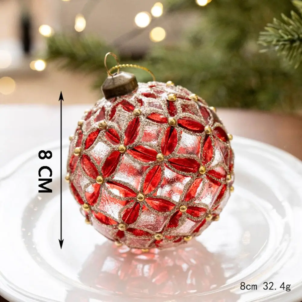 Fashion Glass Christmas Ball Set 8cm Suspensable Xmas Ornament Ball 6 Colors Christmas Tree Balls Party