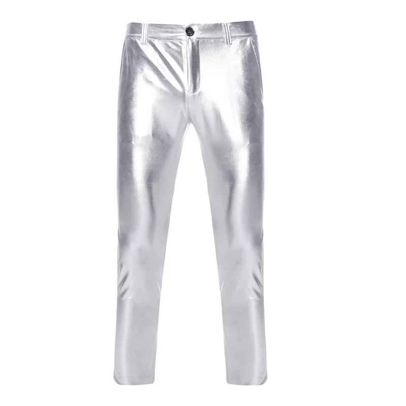 

New Winter Men's Casual Pants Fashionable and Personalized Hot Stamped Bright Colors Cool Trendy Slim Fit Pants