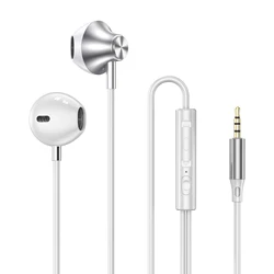 Wired Type C HiFi Surround Sound Earphones with Mic and Wire Control (White 3.5mm)