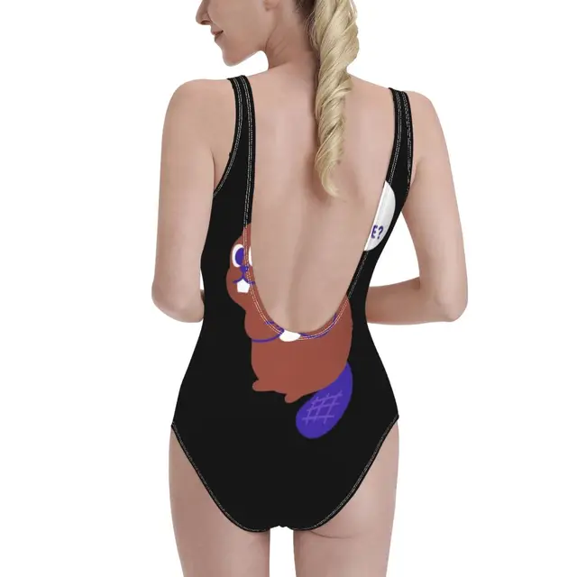 Beaver Print One-piece Swimsuit 