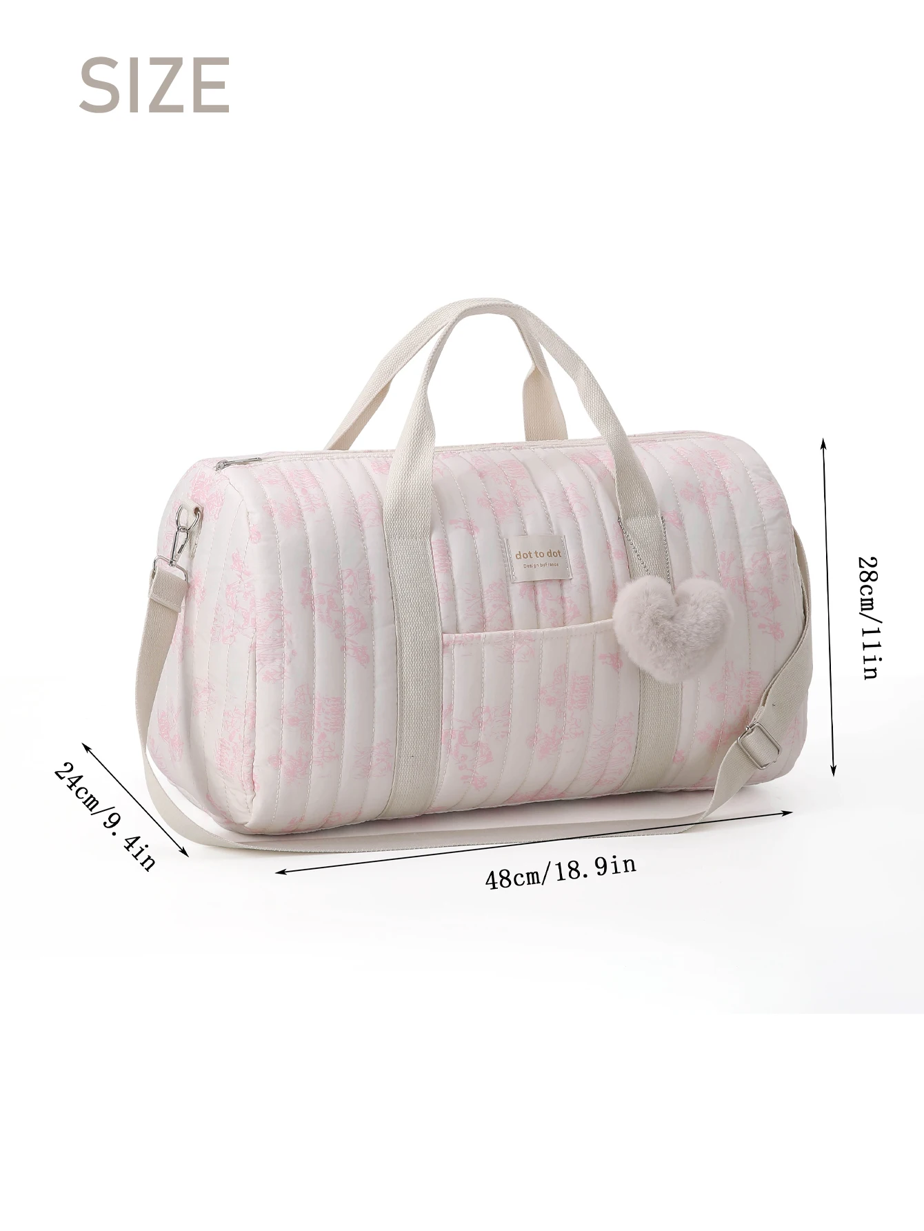 Korean Ins Style Women Travel Luggage Duffel Bag Large Capacity Lightweight Cotton Floral Printing Baby Nappy Bag Diaper