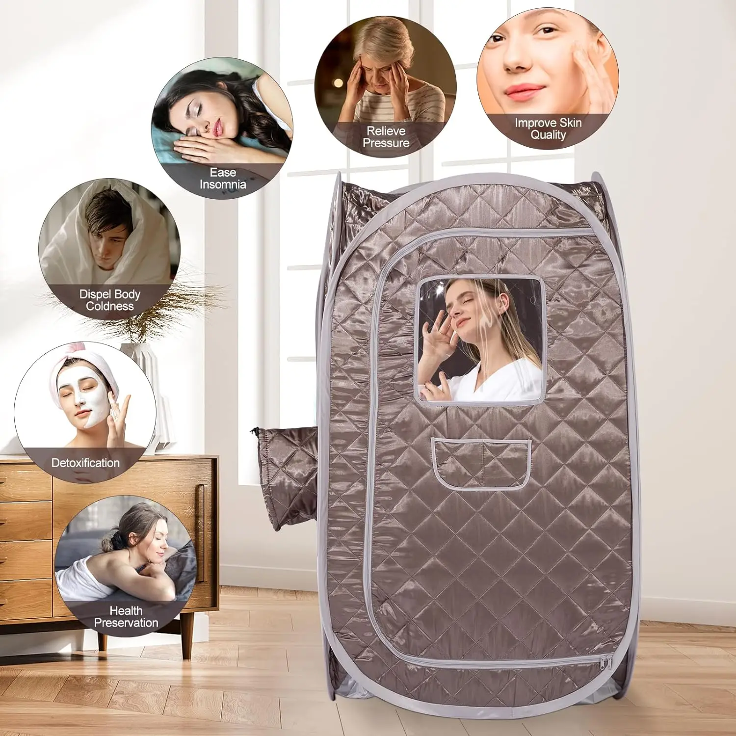 Full Body Larger Sauna Tent For Portable Bath Fold Cabin Room Not Include Steam Generator 4