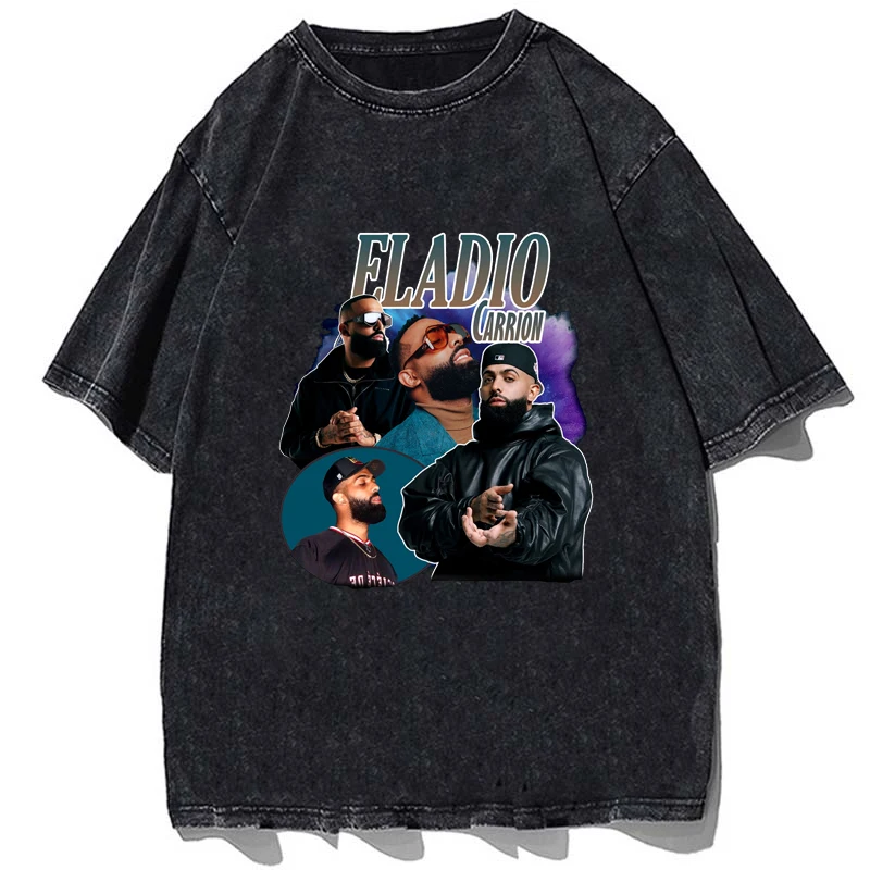 

Vintage Eladio Carrion Graphic T Shirt Hip Hop Fashion Harajuku Men's T-Shirt Cotton Oversized T-shirts Streetwear Tees Tops