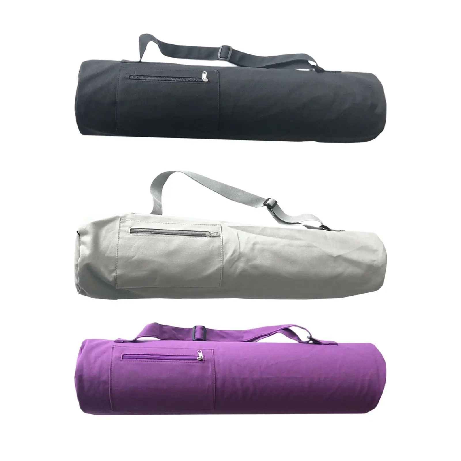 Solid Nylon Yoga Mat Gym Bag – Unisex Fitness & Travel Handbag 2