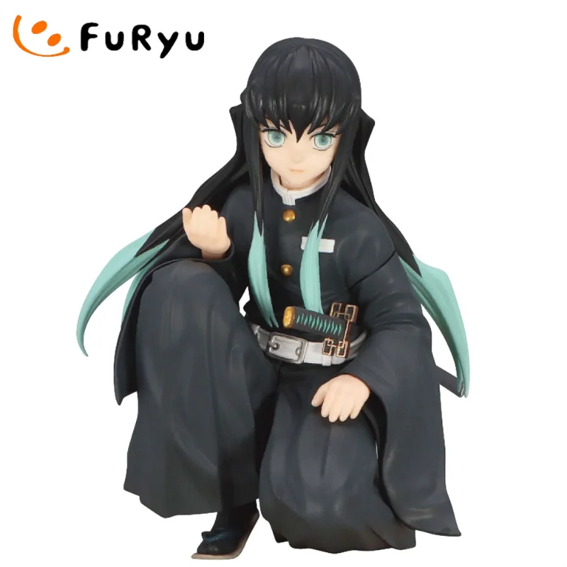 

Original FuRyu Demon Slayer Tokitou Muichirou Anime Figure Kimetsu No Yaiba Squatting Boxed Brand New Model Toy Collectible Gift