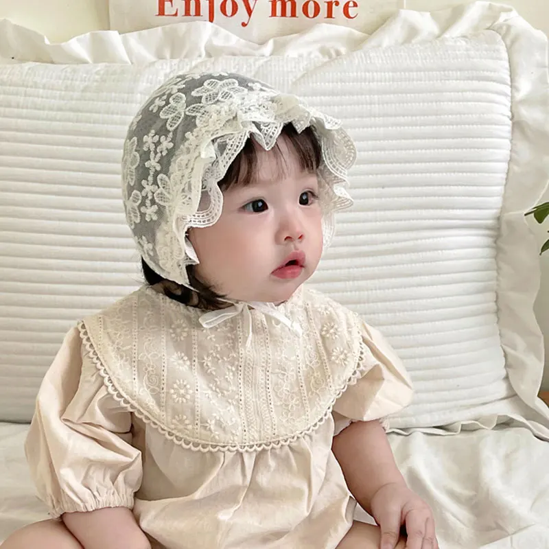 الدانتيل زهرة الطفل قبعة مطرزة الأزهار كشكش الأمير...