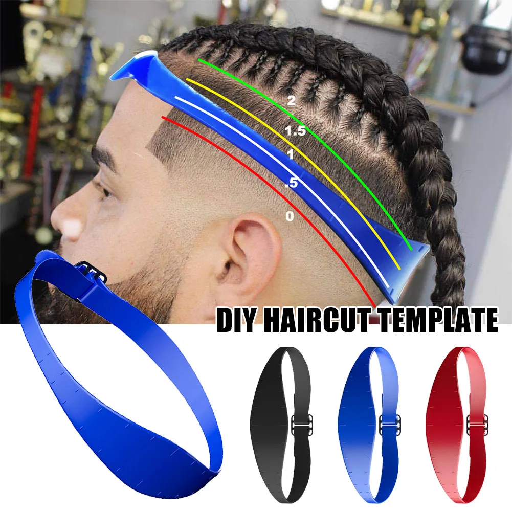 

Neckline Shaving Template DIY Hair Cutting Template Silicone Strap for Adults Kids Adjustable Neckline Self Haircutting Guide