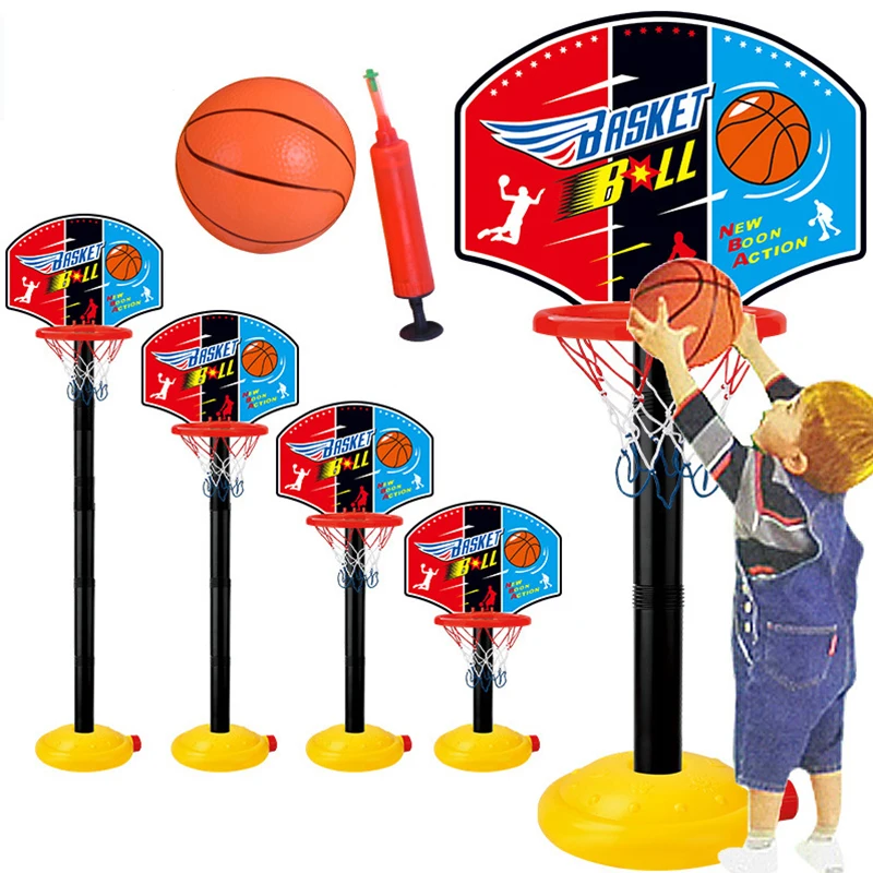 

Children's Toys Adjustable Basketball Hoop 52-115CM with Basketball Pump Outdoor Indoor Kids Sports Toys Parent-child boy toys