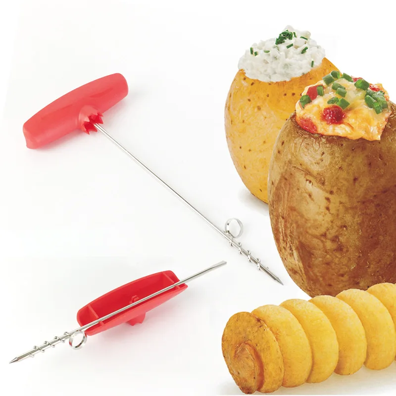 Potato Slicer Rotary Potato Tray Spiral Slicer Knife Handle Cut Roll Kitchen Accessories Tools vegetable slicer kitchen cutter