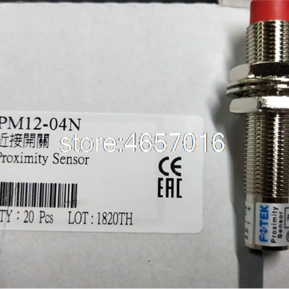FOTEK Proximity Switch Sensor PM12-04N M12 NPN Normally Open 3-Wire 10-30VDC 150mA Detection Distance 4mm Industrial Automation 5 Pieces Pack