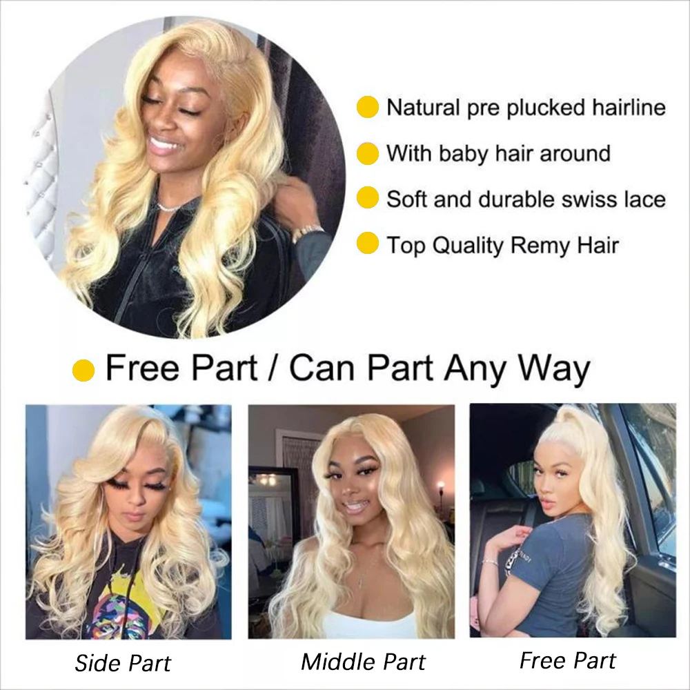 613 Blonde Body Wave 13x4 13x6 Lace Front Wig HD Transparent 613 Lace Frontal Wig Brazilian Human Hair Wigs For Women