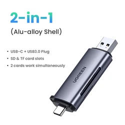 UGREEN Universal USB - C & USB 3.0 Memory Card Reader Adapter (2in1 Alu - alloy Shell)