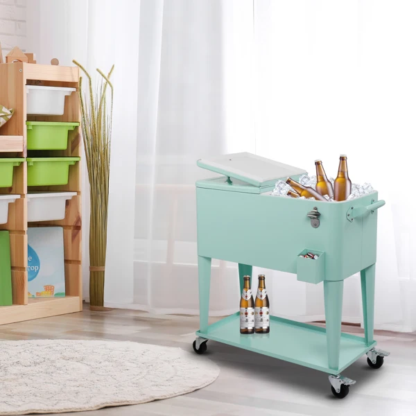 薄荷绿 冷冻保温推车 91*84.5*38.5cm 长方形 塑料箱体 冷冻保温 N001-77